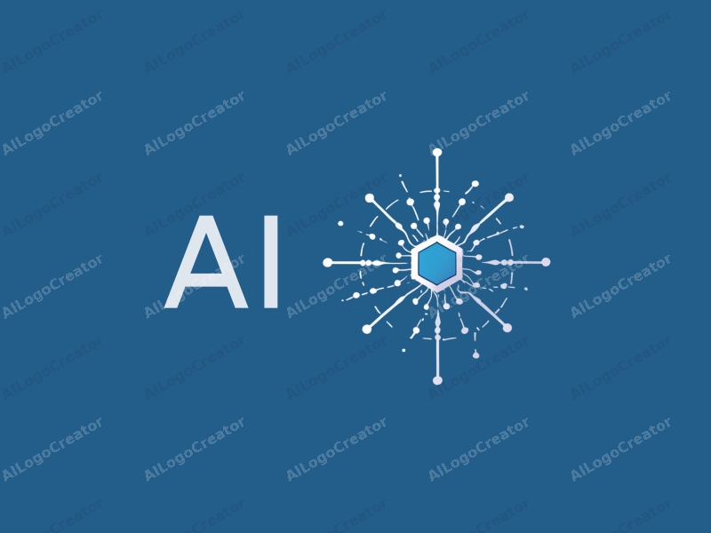 a modern design featuring abstract representations of intelligence and algorithms, stylized chip and network motifs, combined with a clean blue background.