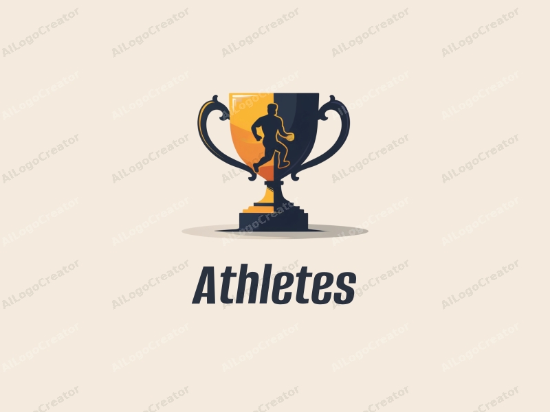 modern design features a dynamic athlete in motion, a stylized player silhouette, and a trophy, combined with a clean background.