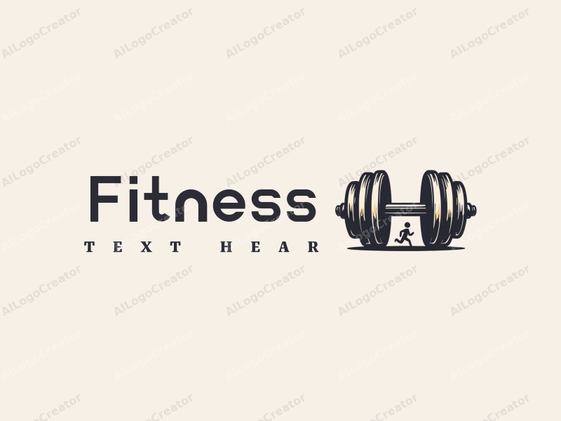 modern design features stylized dumbbells and running figures, combined with a clean background and a harmonious layout.