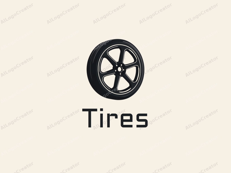 modern design features a stylized tire and car tire silhouette with dynamic outlines, combined with a clean background.