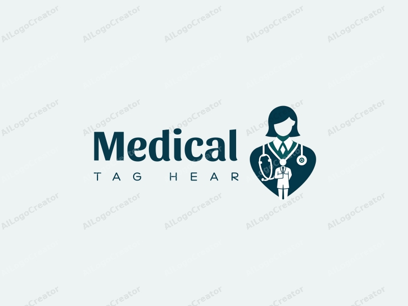 modern design features a stylized hospital silhouette, a doctor figure, and a stethoscope intertwined with medicine elements, combined with a clean background.