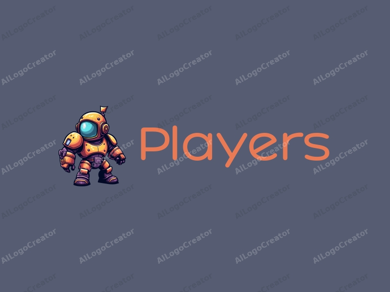 playful design features a vibrant player character, a stylized warrior, and a robot, combined with a clean background.