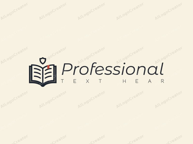 a modern minimalist design featuring a stylized book and shield, representing professionalism and certification, combined with a clean background.