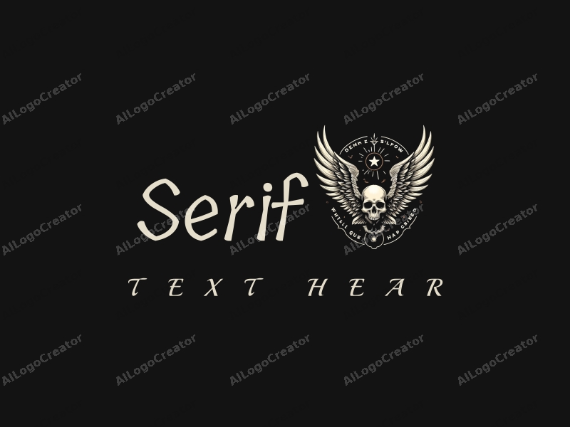 vintage design features elegant serif fonts, a stylized death angel figure, and intricate retro patterns combined with a clean black background.