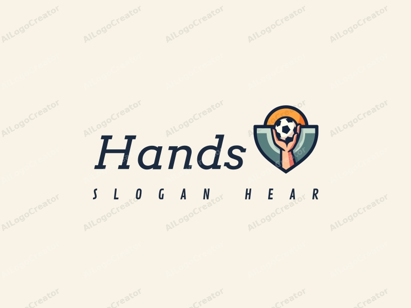 a modern design featuring a hand gripping a soccer target, with a clean background and a focus on simplicity and abstraction.