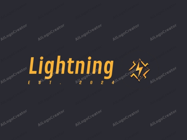 geometric design features stylized lightning bolts, electric currents, and energy motifs combined with a clean background.