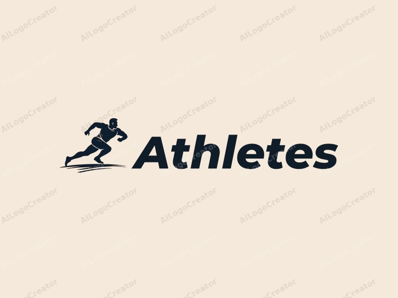 modern design features a stylized athlete in motion, focused gaze towards the competition, combined with a clean background and dynamic lines.