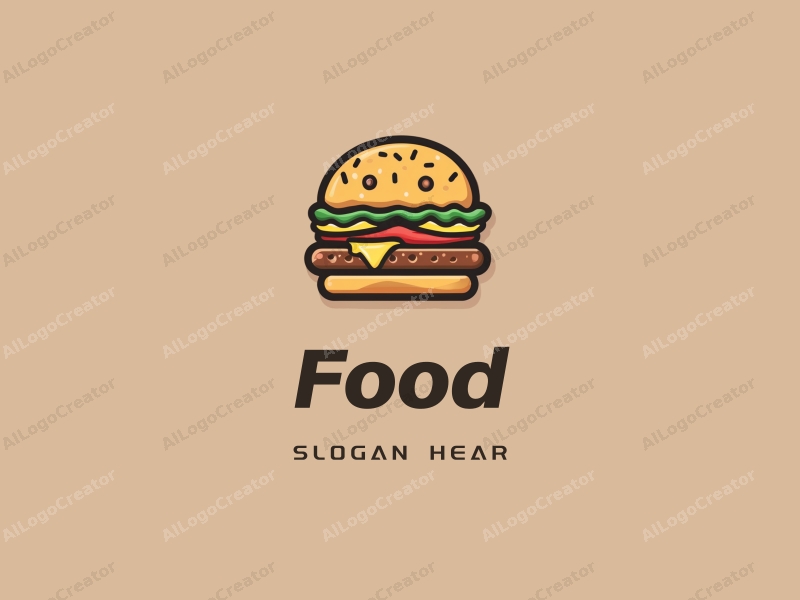 a modern design featuring a vibrant and colorful representation of a pizza and a burger, combined with a clean background and a harmonious layout.