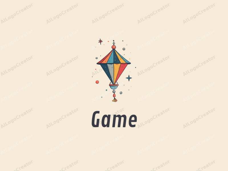 playful design features a vibrant kite and a stylized spinning top, combined with a clean background and a whimsical approach.