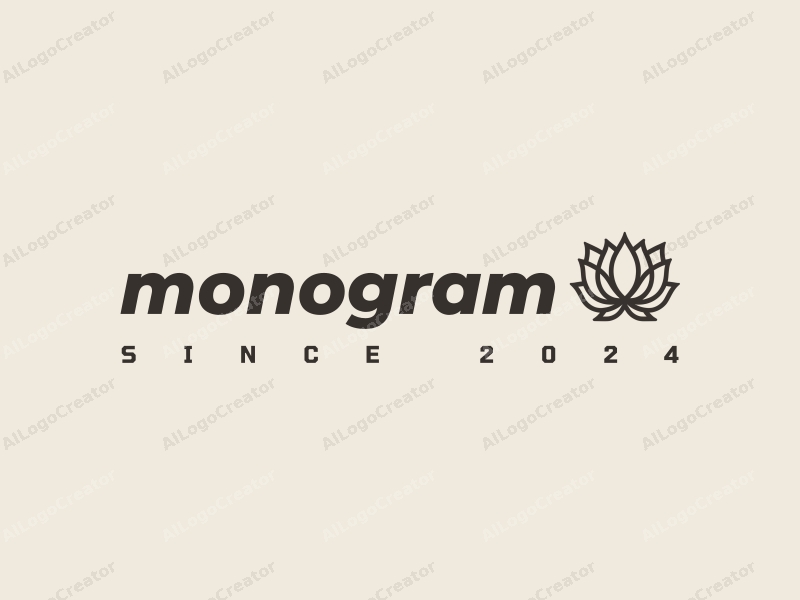 a modern design featuring a stylized lotus flower intertwined with the letter L, using a clean and minimalistic approach combined with a simple background.