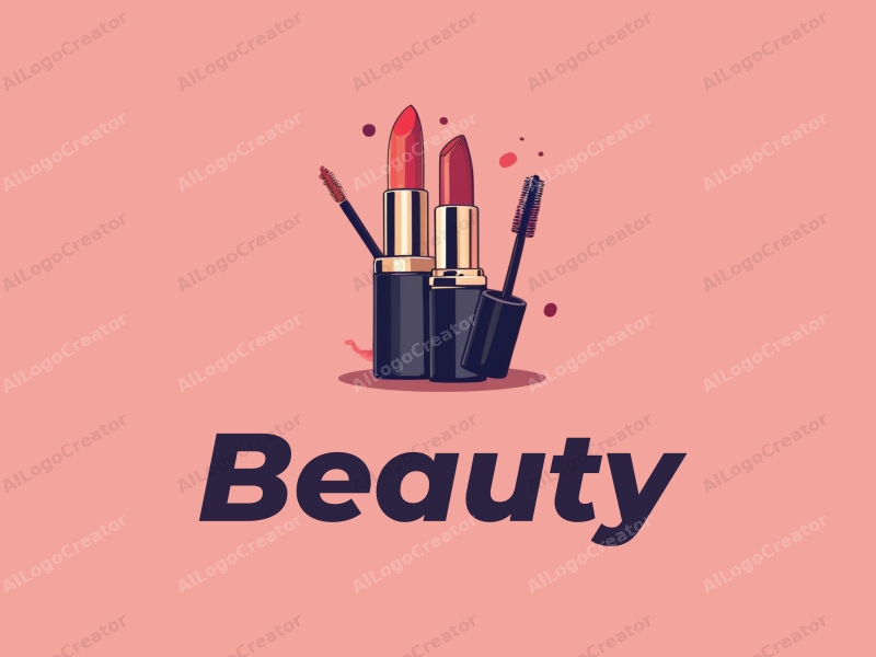 modern design features elegant lipstick and eyeshadow elements, combined with a clean background and a harmonious layout.