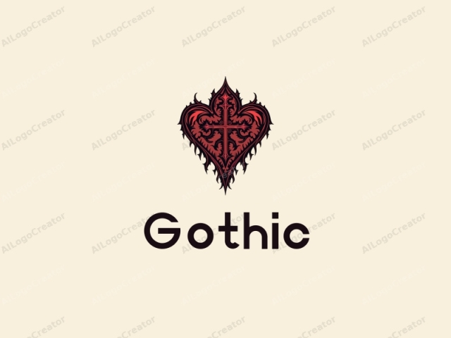 งานออกแบบ Gothic มีลักษณะที่ซับซ้อนเช่นโค้งคมที่มีมุมแหลม การออกแบบคริสต์ศิลป์ และองค์ประกอบแฟชั่น Gothic รวมกับพื้นหลังที่สะอาดในสีดำและแดงเข้ม