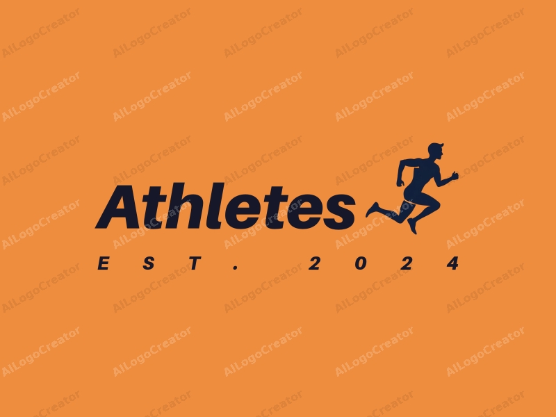 modern design features a dynamic athlete in a sprinting pose, symbolizing victory, combined with a clean background and a focus on movement and energy.