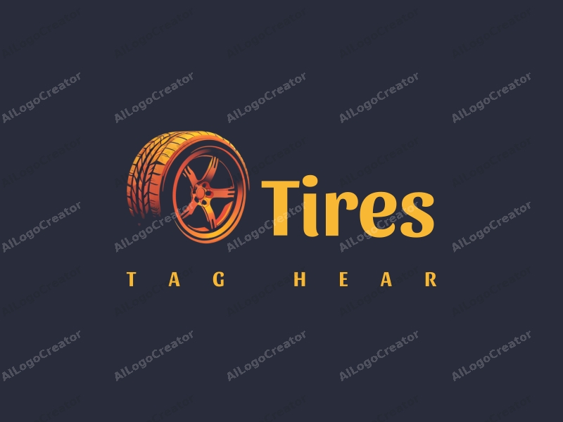 modern design features a stylized tire and car tire, symbolizing speed and power, combined with a clean background.