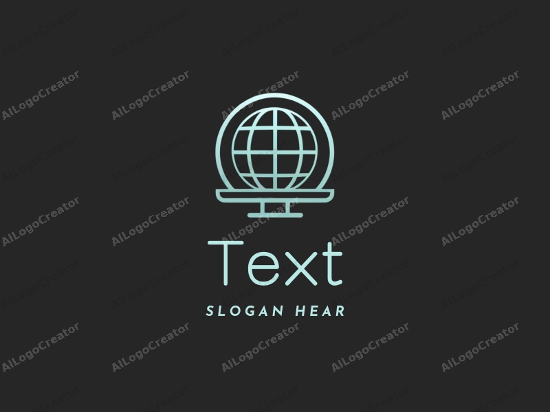 modern design features bold text and a sleek font, combined with a stylized globe and computer, set against a clean black background.