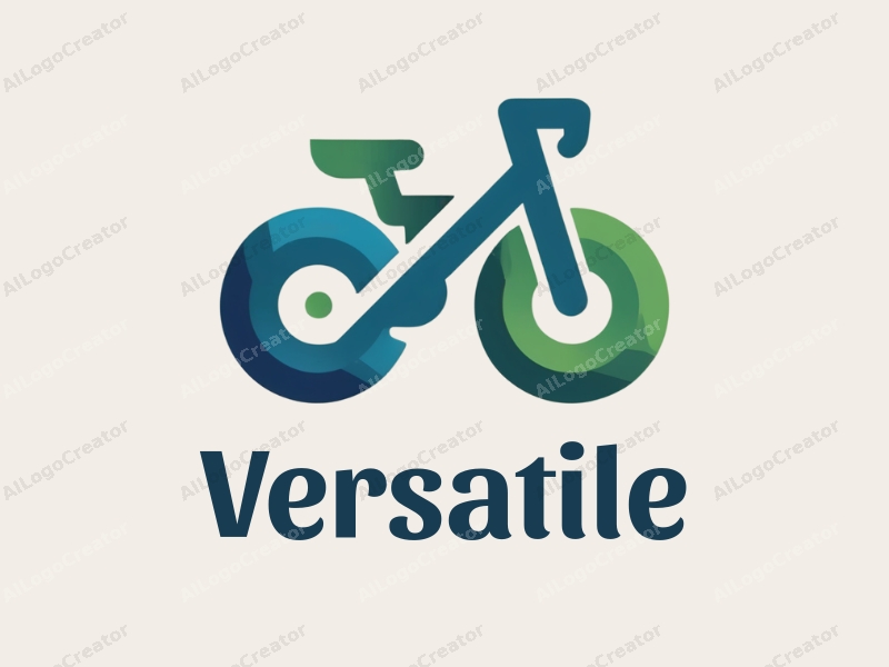 modern design features a stylized bicycle symbolizing teamwork and adaptability, incorporating blue and green colors with a clean background.