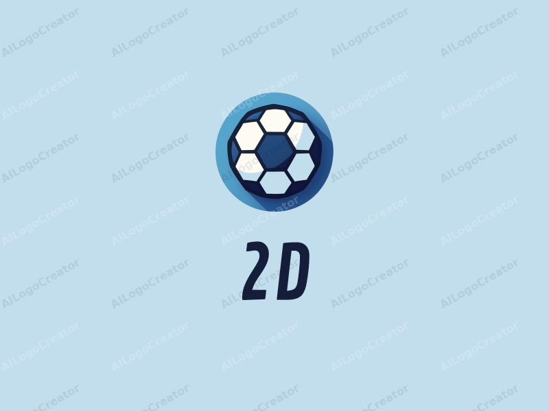 modern design features a stylized football integrated with elements of the Spanish flag, using a blue color palette, combined with a clean and simple background.