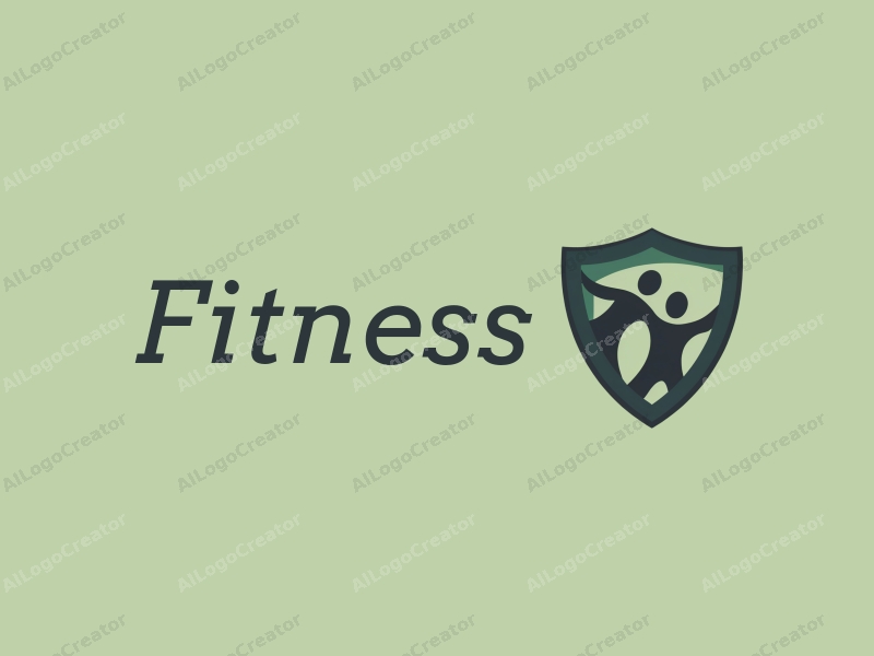 modern design features dynamic figures representing fitness and sports, symbols of strength and unity, combined with a clean background in green tones.