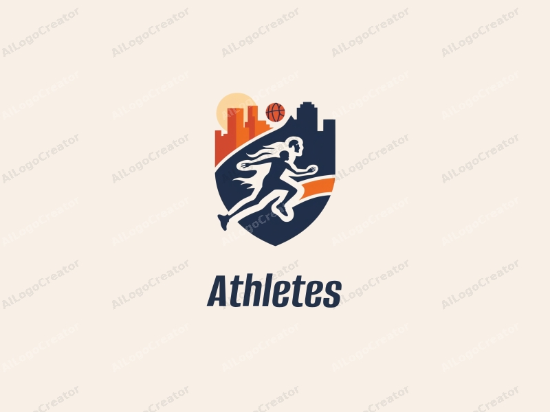 modern design features a dynamic athlete in motion, a stylized basketball, and an abstract representation of a sports arena, combined with a clean background.