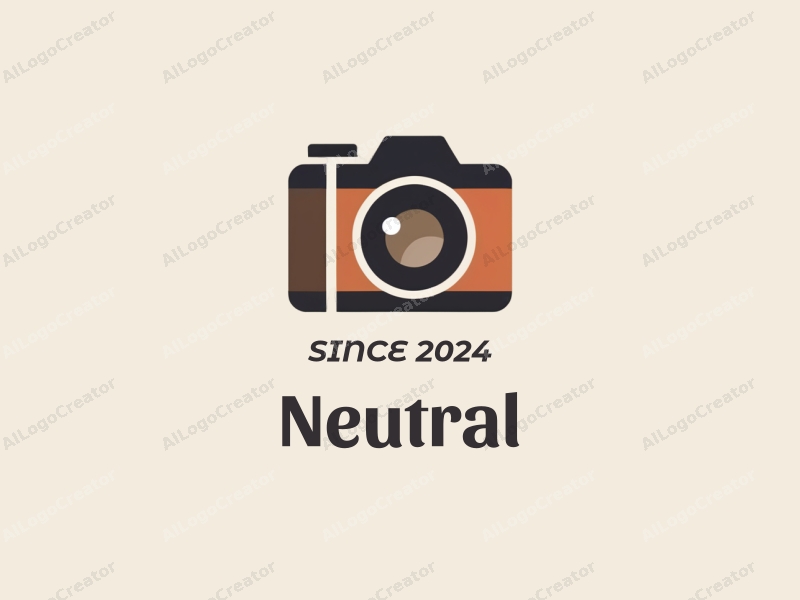 a minimalist design featuring a stylized camera and a photo, combined with a clean background and a modern design approach.