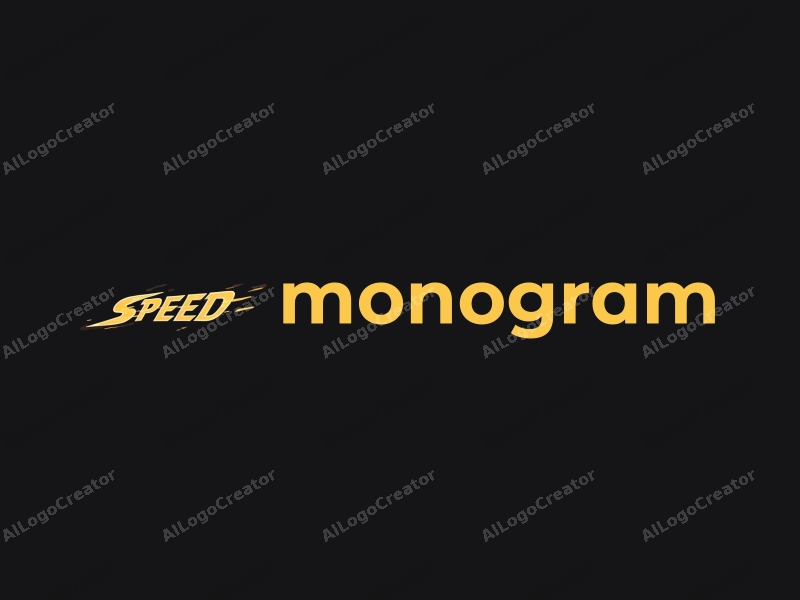 a modern design featuring stylized letters that convey speed and motion through blur effects, combined with a clean black background.