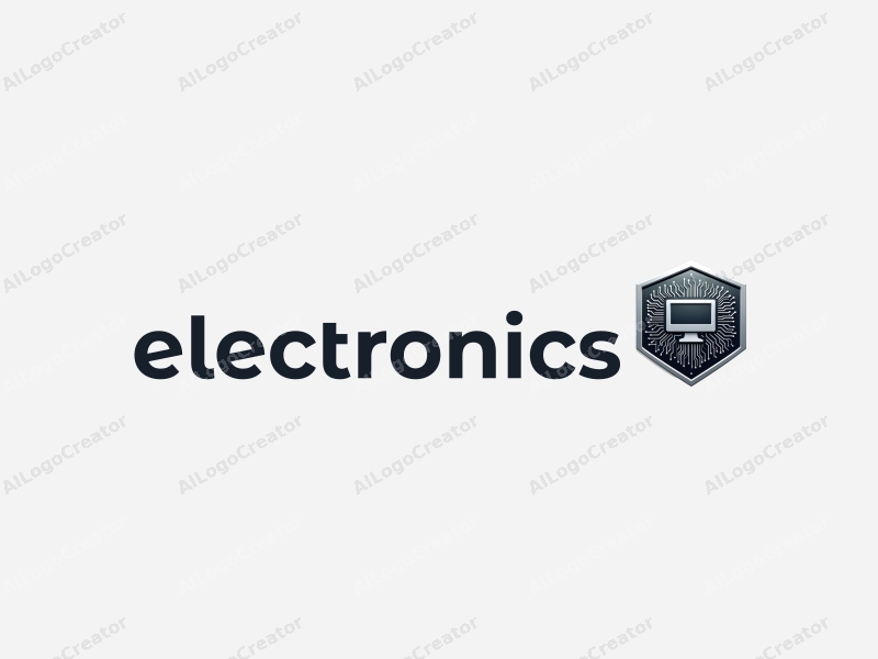 modern design features sleek electronic devices, a stylized computer silhouette, and intricate circuit patterns combined with a clean silver background.