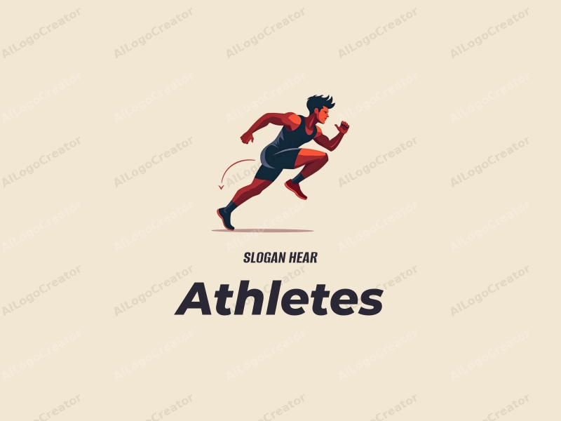 dynamic design features a stylized athlete in a sprinting pose, symbolizing victory, combined with a clean background and an energetic composition.