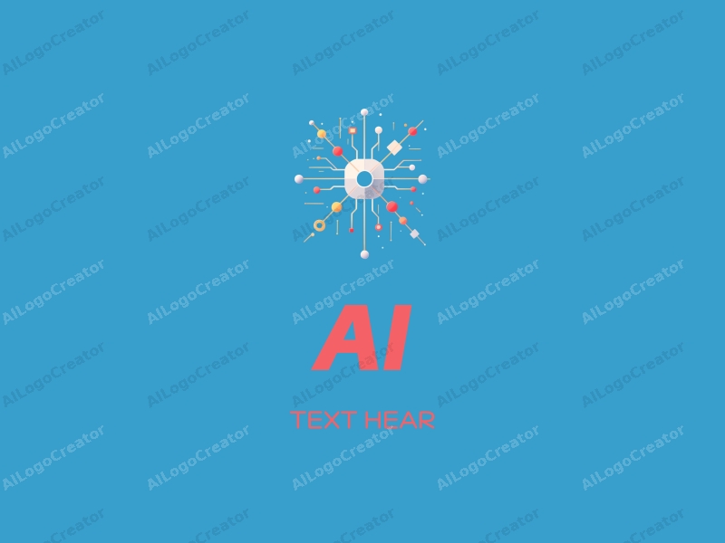 a modern design featuring abstract representations of intelligence and algorithms, stylized chip and network motifs, combined with a clean blue background.