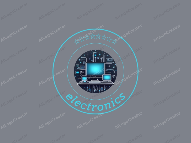 modern design features sleek electronic devices and a stylized computer silhouette, integrated with circuit and chip elements, combined with a clean background.