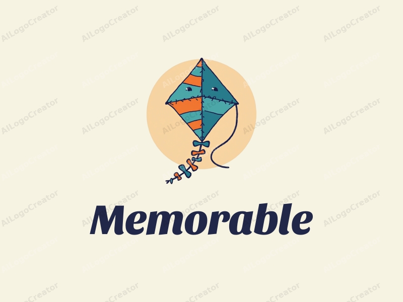 playful design features a whimsical kite and a stylized musical instrument, combined with a vibrant blue and orange color palette, set against a clean background.