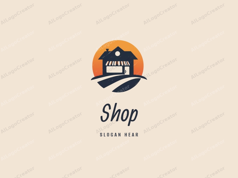 modern design features a stylized shop silhouette, a key integrated into the design, and an engine element, combined with a clean background.