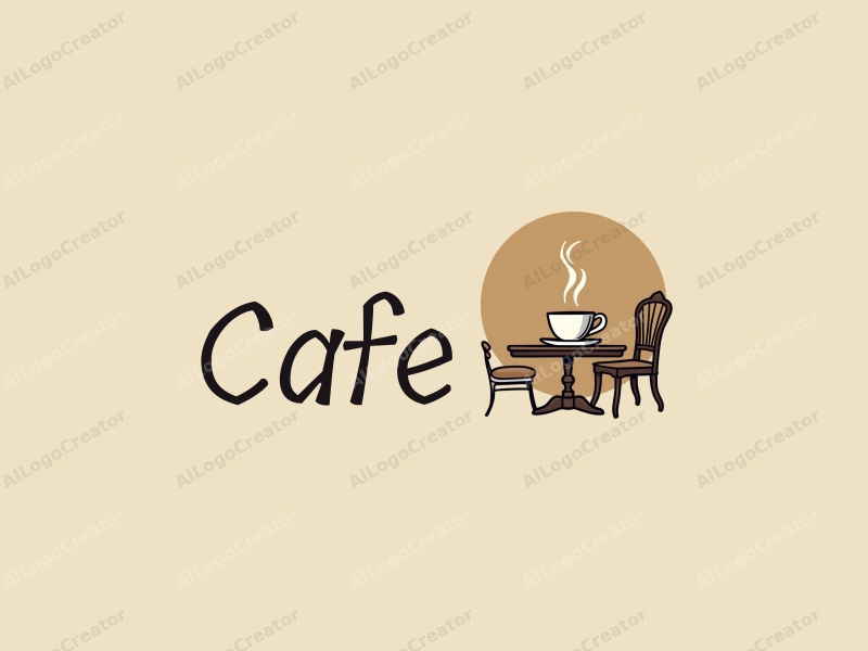 vintage design features a stylized coffee cup, an antique chair, and a cozy café setting combined with a clean background.