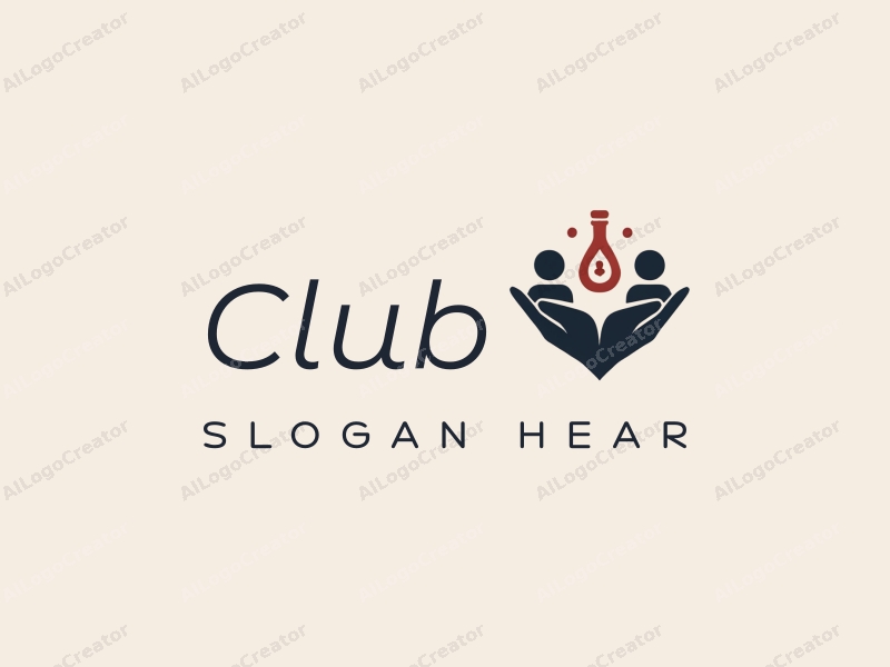 a modern design featuring a stylized club silhouette, interconnected social elements, and a clean background, emphasizing networking and gatherings in a minimalist approach.