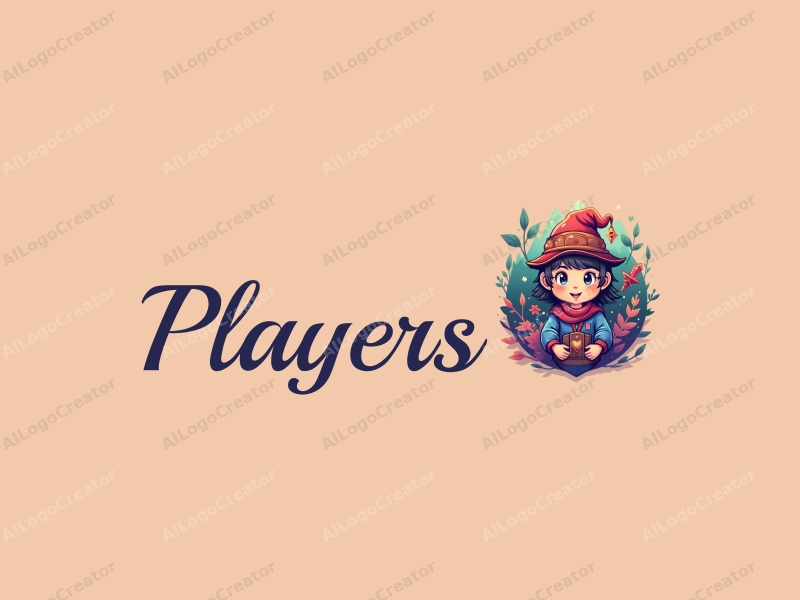 playful design features a vibrant array of colors, a stylized player and game character, with magical elements and adventure motifs combined with a clean background.