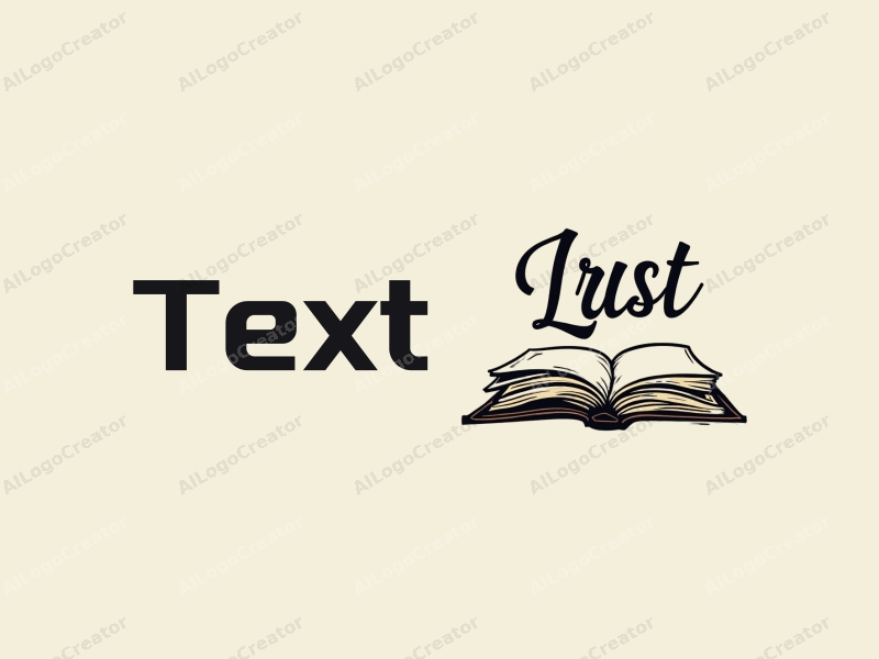 minimalist design features stylized letters and text, an open book, and ink elements combined with a clean background.