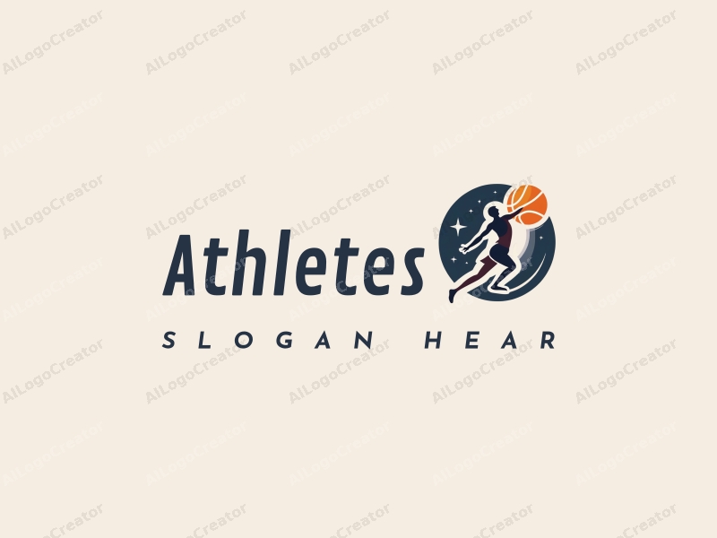 modern design features a dynamic athlete in action, a stylized basketball, and stars integrated into the composition, combined with a clean background.