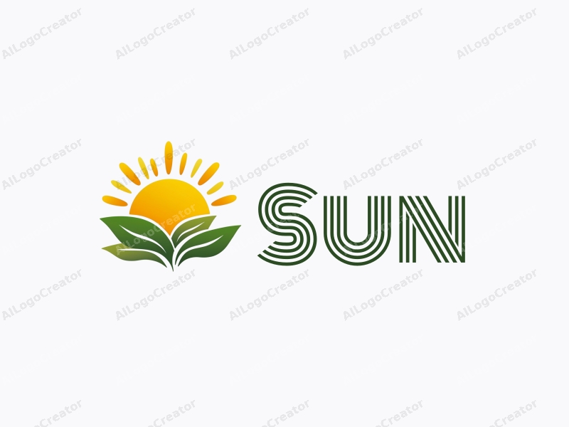 playful design features a stylized sun with rays, vibrant sunlight filtering through playful leaves, combined with a clean background.