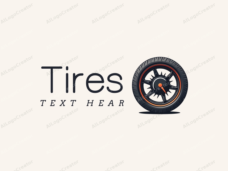 modern design features a stylized tire and car tire, integrated with mechanical gears and a speedometer, combined with a clean background.