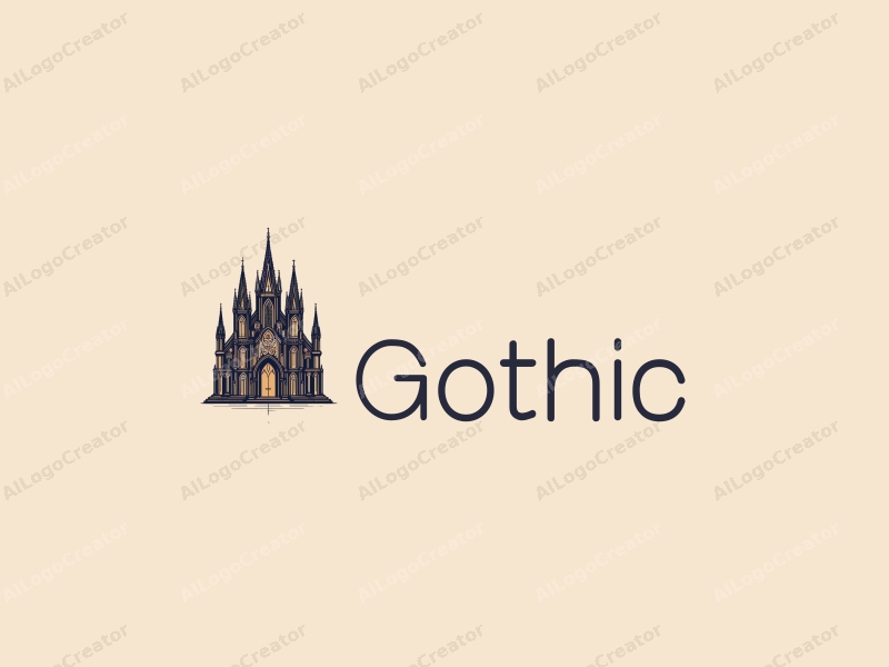 Gothic design features intricate Gothic architecture elements, a stylized church silhouette, and elegant gown designs combined with a clean background.