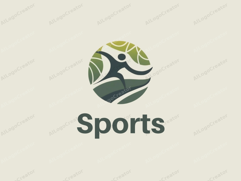 modern design features dynamic sports elements, a stylized basketball and running figure, combined with a clean background and a vibrant green color scheme.