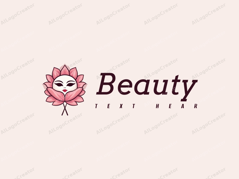 modern design features elegant petals and a stylized mask, combined with a clean background and a focus on beauty and makeup elements.