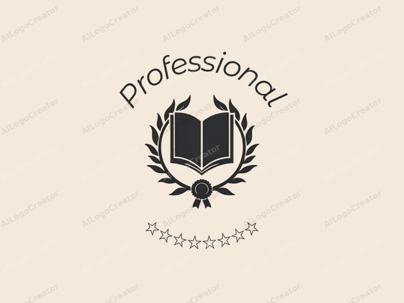 modern design features a stylized book and a badge, incorporating professional and certification elements, combined with a clean background.