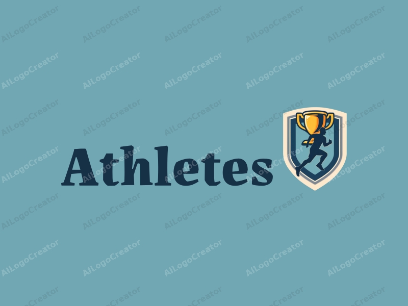 modern design features a dynamic athlete in motion, a stylized player silhouette, and a trophy, combined with a clean background.