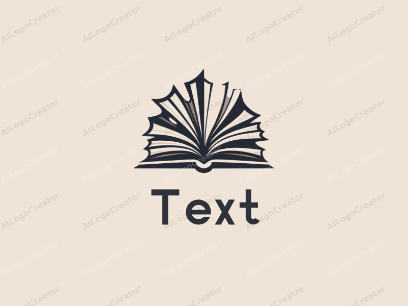 modern design features stylized text and font, an abstract representation of books and ink, combined with a clean background.