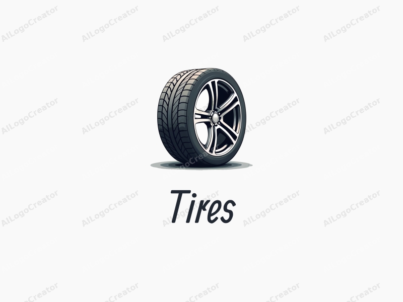 modern design features a stylized tire and car tire silhouette with dynamic outlines, combined with a clean background.