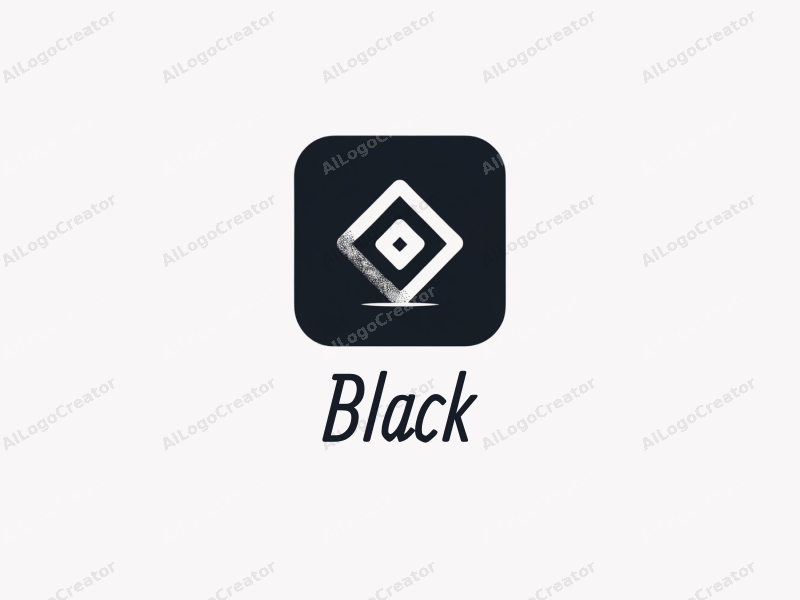 minimalist design features a sleek black rectangle, a stylized sapphire shape, and a night theme combined with a clean background.