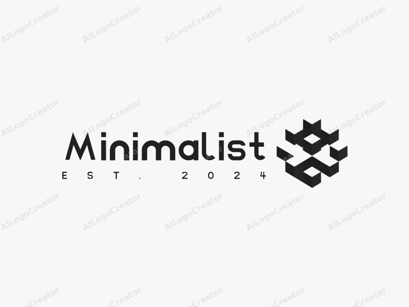 minimalist design features simple cubes and grid patterns, a clean and modern aesthetic combined with a tag style approach against a white background.