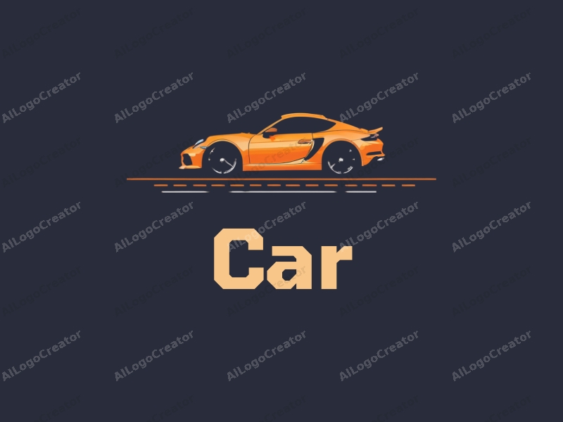 modern design features a stylized car silhouette, a tire, and a road, combined with a clean background.