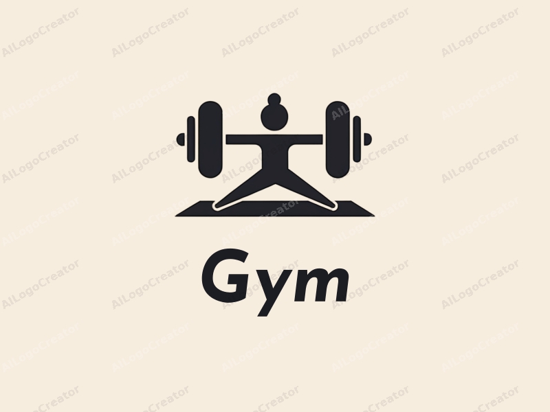 modern design features stylized dumbbells and yoga mats, combined with active individuals in a clean background, emphasizing fitness and movement.