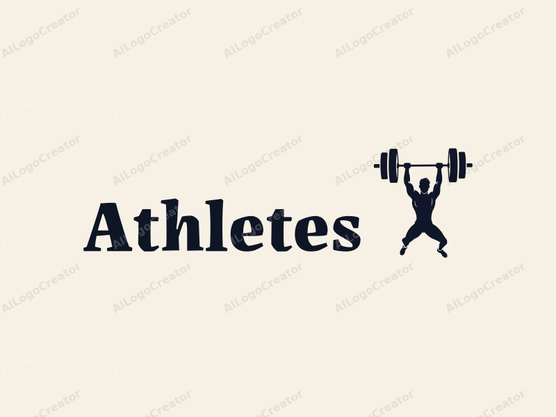 modern design features a dynamic athlete in motion, incorporating elements of high jump and weightlifting, with a clean background and a focus on strength and agility.